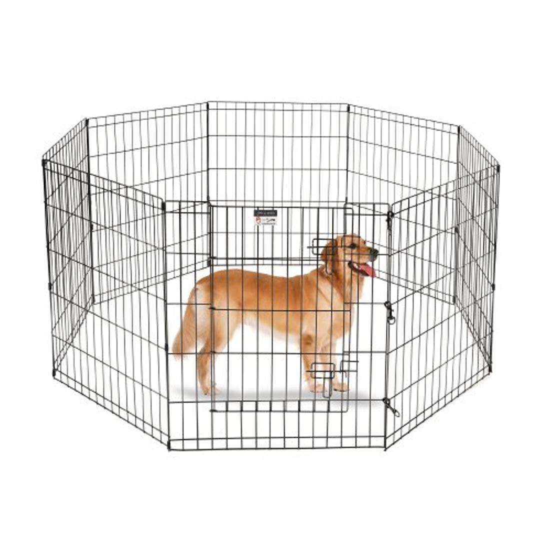 Corral para perros, 8 paneles, plegable, portátil, con puerta, de metal,  resistente, para uso en interiores y exteriores, para perros pequeños y