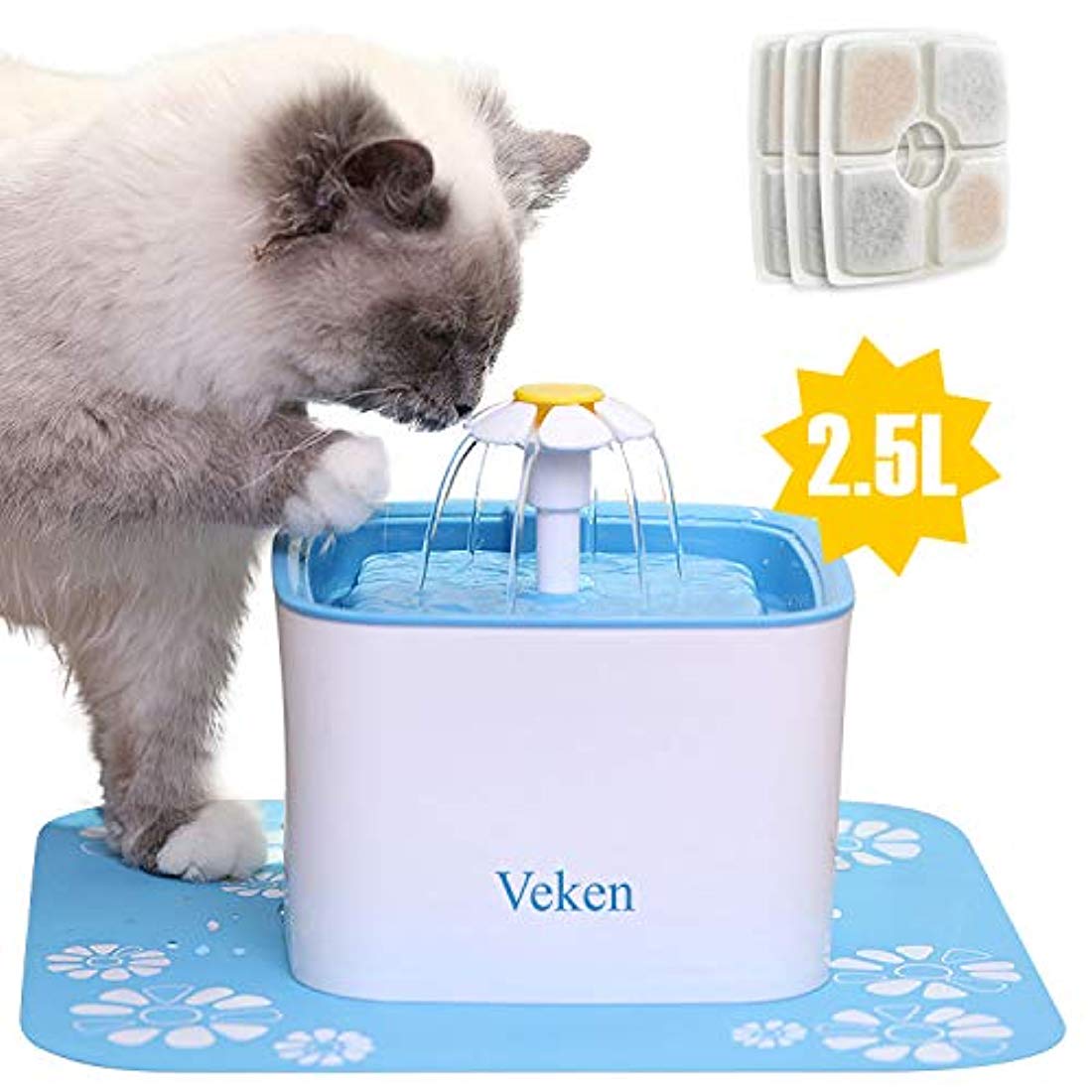 Veken - Fuente de Agua para gatos y perros Automatico