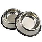Comedero de acero inoxidable con base de goma - Silycon Pet Colombia