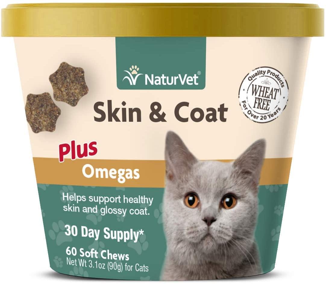 Omega 3 6 Para gatos NaturVet Skin Coat Plus 60 Masticables