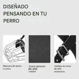 Bozal de alambre para perros grandes con correas de piel ajustables