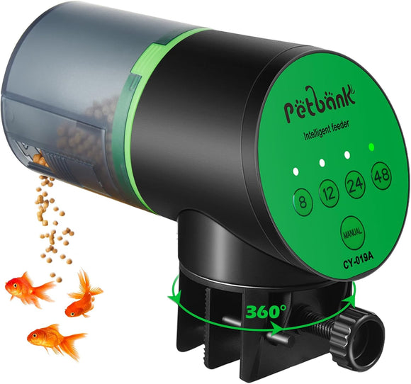 Comedero automático para peces para acuario, dispensador automático de alimentos para peces