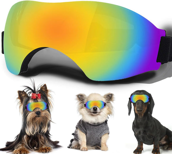 Gafas de sol para perros pequeños, gafas para perros con correa ajustable, protección UV