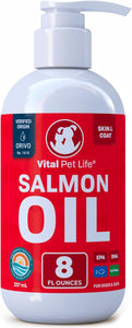Aceite de salmón para perros y gatos, piel y pelaje saludables, aceite de pescado, Omega 3 EPA DHA