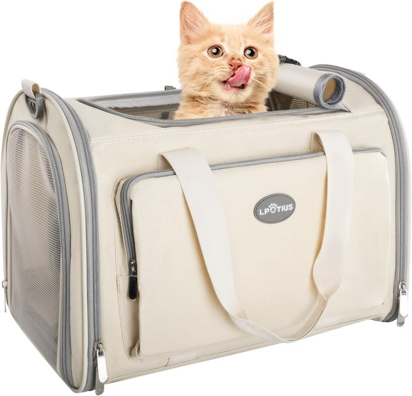 Transportador plegable para gatos de lados suaves para perros pequeños y gatos grandes y medianos