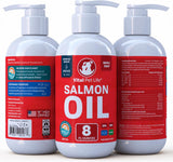 Aceite de salmón para perros y gatos, piel y pelaje saludables, aceite de pescado, Omega 3 EPA DHA