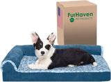 Cama ortopédica Furhaven para perros medianos y pequeños con cojines extraíbles y funda lavable, para perros de hasta 35 libras.