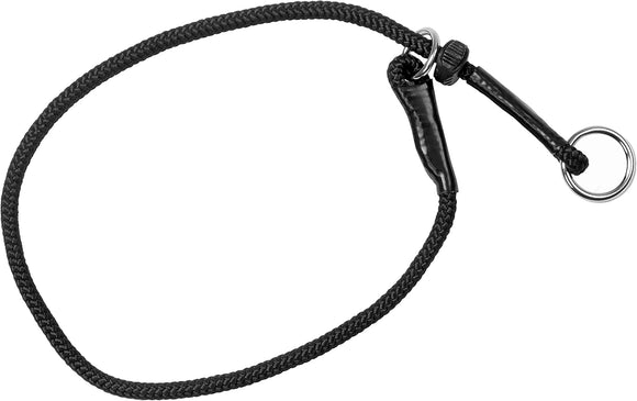 Dingo Gear - Collar de estrangulador para entrenamiento de perros hecho a mano de cordón con 1 limitador impermeable negro L S04061