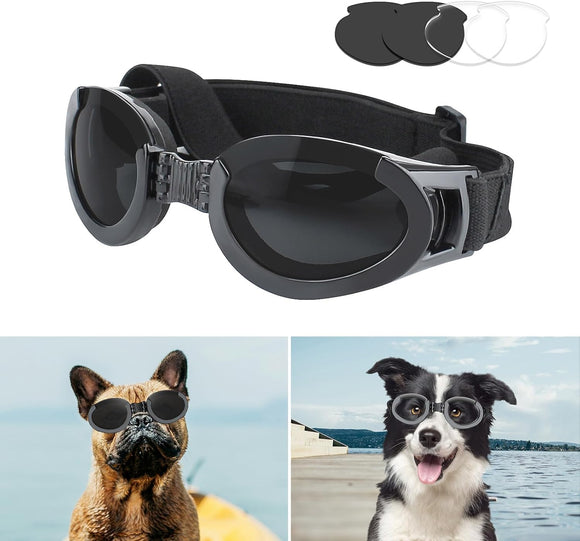 Gafas de sol intercambiables para perros de raza media