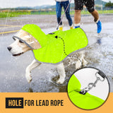 Lukovee Dog Raincoat, Dog Rain Jacket with Clear Hooded Double Layer for Large Medium Small Dogs Puppies, Waterproof Hooded Slicker Poncho with Reflective Rim & Storage Pocket (Yellow,M)