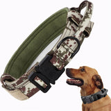 Collar táctico para perros de Guardia, collar ajustable de nailon para entrenamiento militar con mango de control y hebilla metálica de liberación rápida pesada.