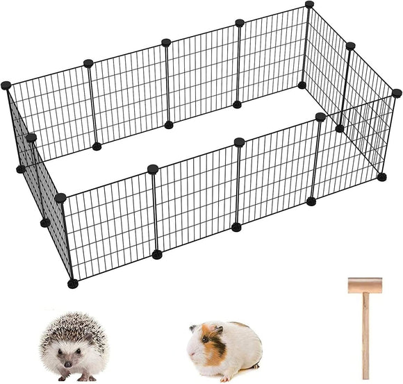 Corral Metalico con Puerta para conejos, jaulas para conejos, corralito para cachorros, corralito para gatitos, 12 paneles de metal para mascotas