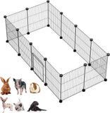 Corral Metalico con Puerta para conejos, jaulas para conejos, corralito para cachorros, corralito para gatitos, 12 paneles de metal para mascotas
