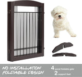 Puerta para perros de 4 Paneles extra ancha de 96 pulgadas para casa, puerta, escaleras, puerta plegable independiente de alambre