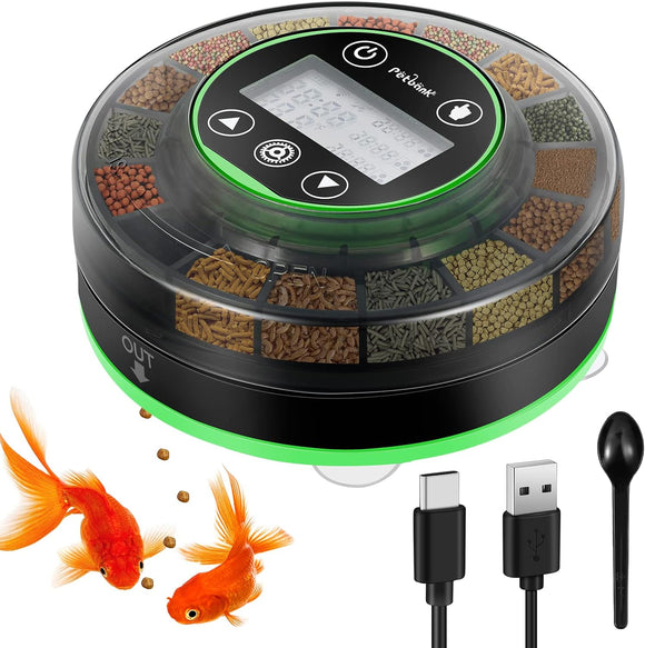 Alimentador automático para peces para acuario, alimentación a prueba de humedad y precisión