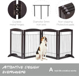 Puerta para perros de 4 Paneles extra ancha de 96 pulgadas para casa, puerta, escaleras, puerta plegable independiente de alambre