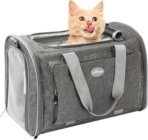 Transportador plegable para gatos de lados suaves para perros pequeños y gatos grandes y medianos