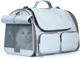 Transportador para gatos pequeños de lados suaves, bolsa de viaje grande para gatos con 4 ventanas de malla