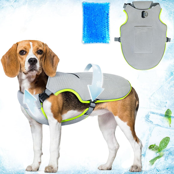 Pets Chaleco refrescante para perros con bolsa de hielo, arnés fresco por evaporación
