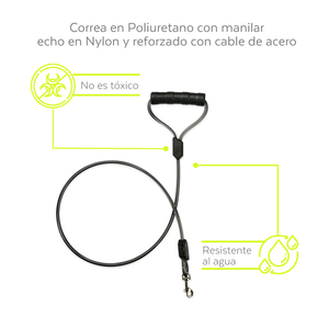 XOLOPETS - Correa para Perro Larga en Poliuretano Cable de Acero - Silycon Pet Colombia