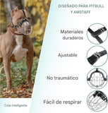 Bozal grande de Pitbull para evitar mordeduras, bozal de metal para Pitbull