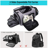 transportador de viaje de 4 lados expandible para gatos y cachorros pequeños