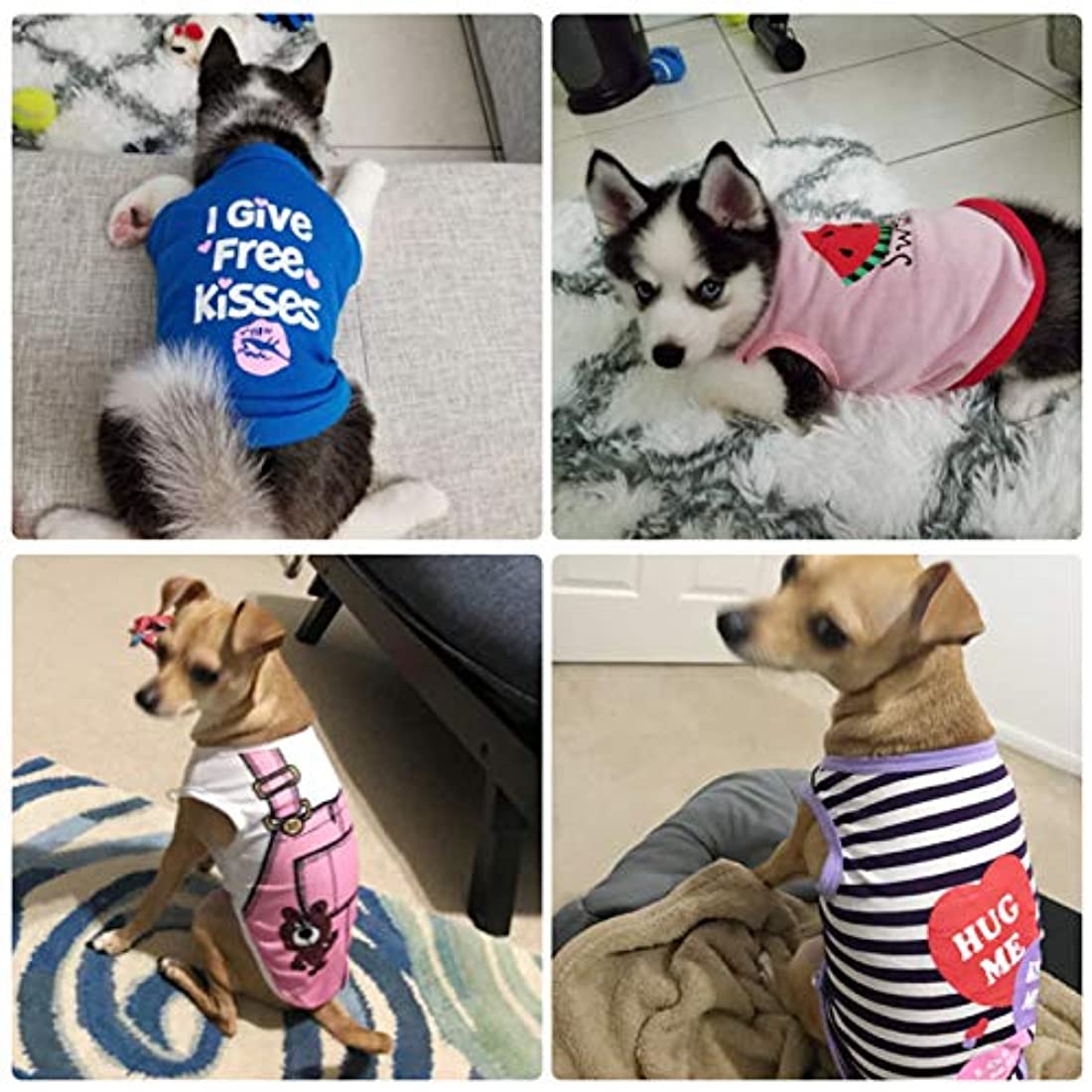 Camisetas Para Perros HACRAHO Camisas En Blanco Para Perro, 6 Piezas De Camisetas Suaves De Color Sólido Para Perro, Ropa Blanca Chaleco Para Perro, Camisas Para Bricolaje Para Perros Y Gatos, M