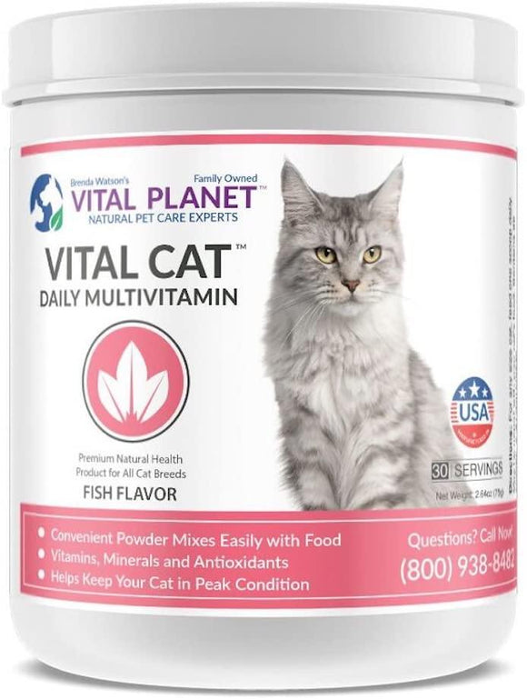 Vital Planet – Polvo Vital Cat – Vitaminas de espectro completo para gatos - Silycon Pet Colombia