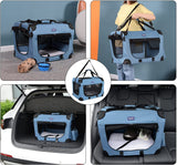 Petprsco Jaula plegable portátil para perros, caja de viaje para perros de 24 x 17 x 17 pulgadas, con manta incluida