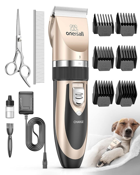 ONEISALL - Cortadora para pelo eléctrico silencioso para perros y gatos