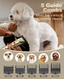 oneisall Cortapelos para perros para el aseo de pelajes gruesos y enmarcados, kit de aseo de mascotas de bajo ruido de 2 velocidades con hoja de metal para perros y gatos