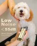 oneisall Cortapelos para perros para el aseo de pelajes gruesos y enmarcados, kit de aseo de mascotas de bajo ruido de 2 velocidades con hoja de metal para perros y gatos