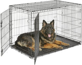 Jaula de metal para perros, con puerta simple o doble, plegable de New World, Puerta doble, 42 - pulgadas, Negro