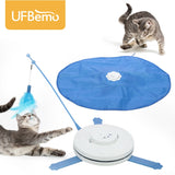 Juguete para gatos UFBemo, tela encubierta, ratón en movimiento, pluma, mascotas, juguete loco para gatos, juguete interactivo automático, jouet chat